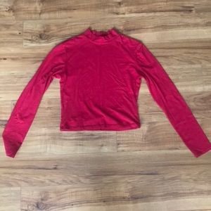 Red long sleeve crop top